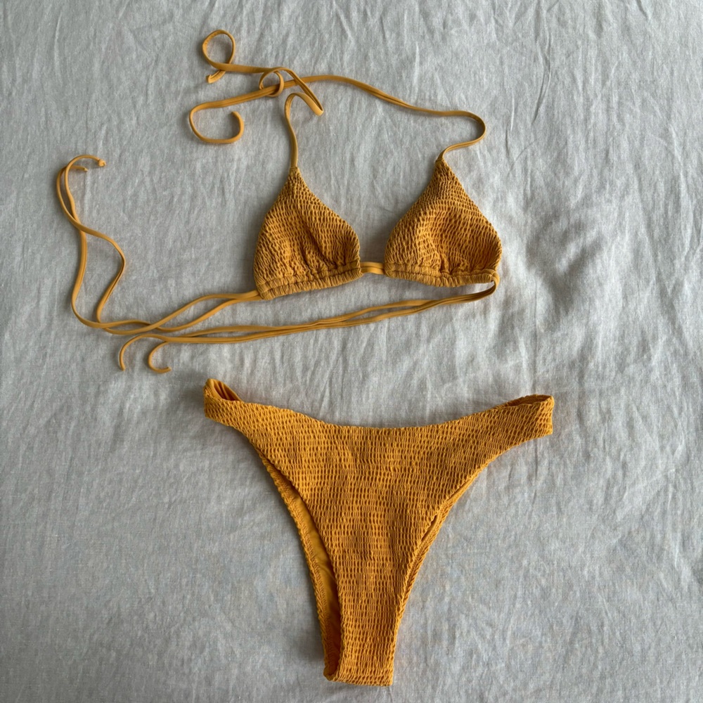 Yellow Hollister Rouged Bikini
